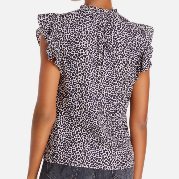 REBECCA TAYLOR Leopard Cap Sleeve Top - Picture 5 of 16